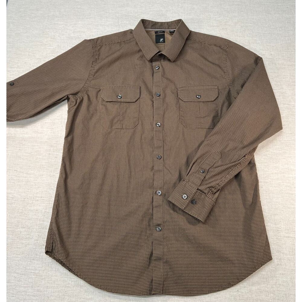 JF J.Ferrar Slim-Fit Stretch Button-Up Shirt- Men's XL